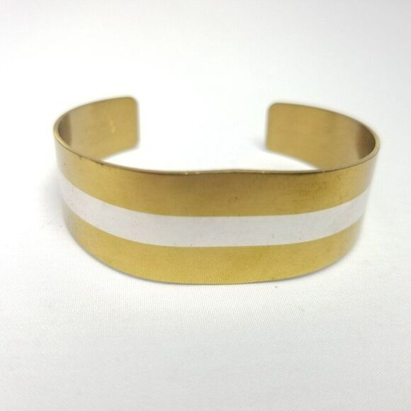 Vintage Lillian Vernon Sterling Silver Inlay 1976 Cuff Bangle Bracelet, Estate - Picture 7 of 7